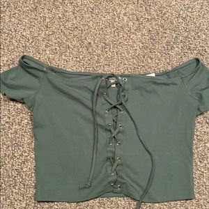 Green crop top